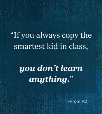 “Avoid Brain Rot: How to Use AI Critically and Stay Sharp — blog post graphic |  “Quote image: If you always copy the smartest kid in class, you don’t learn anything — From KD.”