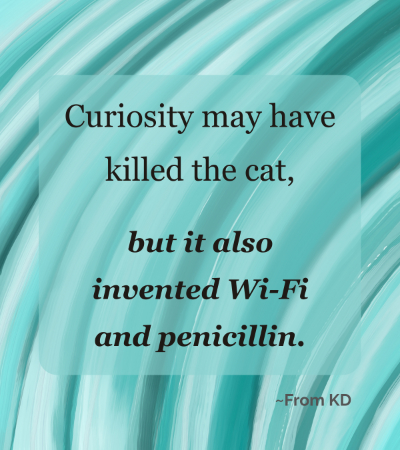 Quote image for: Why Being Curious (Or Revitalizing Your Curiosity) Matters So Much - a From KD article.
"Curiosity may have killed the cat, but it also invented Wi-Fi and penicillin."